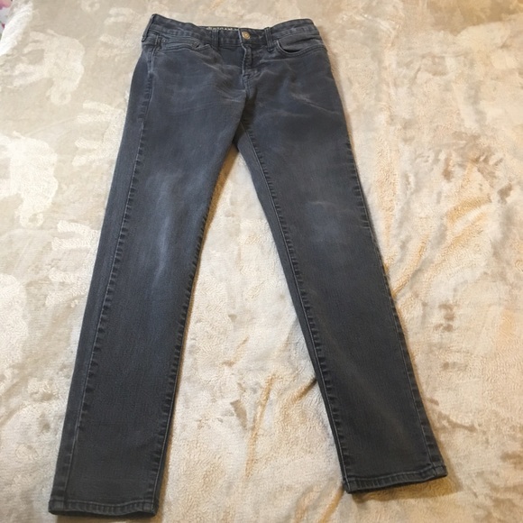 American Eagle black gray jeans HOLE Size 30x32 - Picture 2 of 11